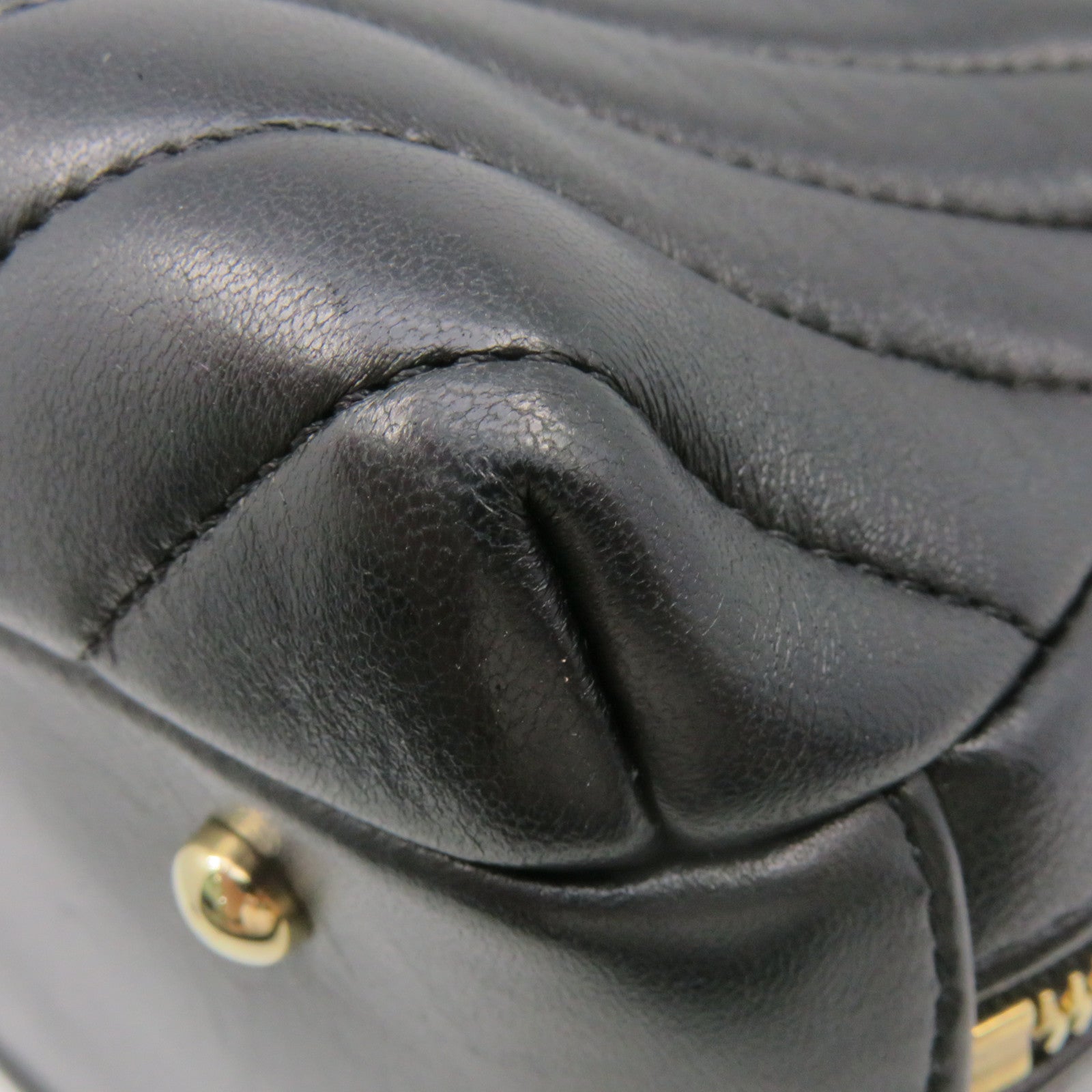 CHANEL 斜紋羊皮皮革2Way Shoulder Bag金扣鏈帶手挽肩背兩用袋黑色