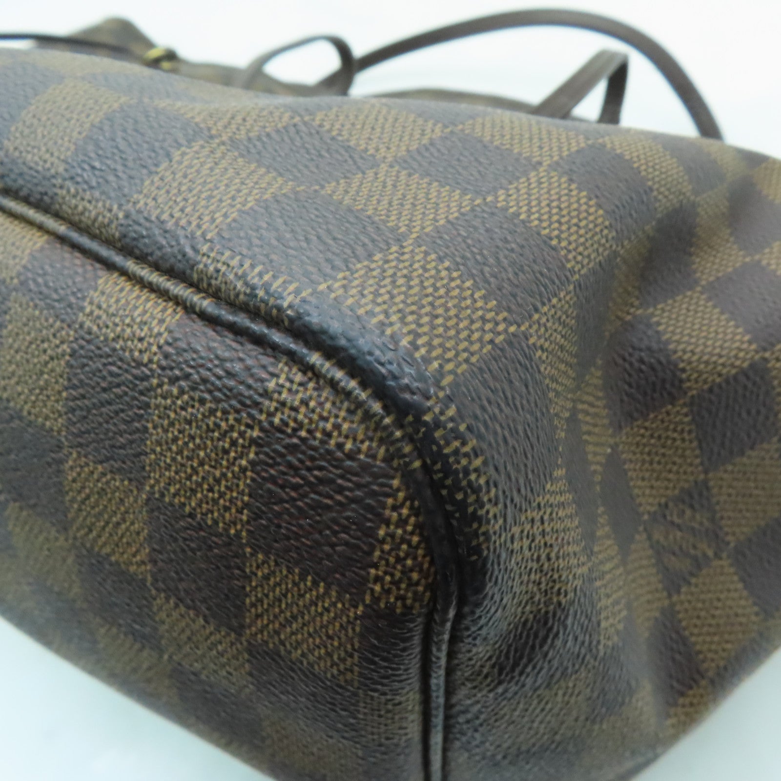 LOUIS VUITTON Damier Neverfull GM金扣手挽袋啡色