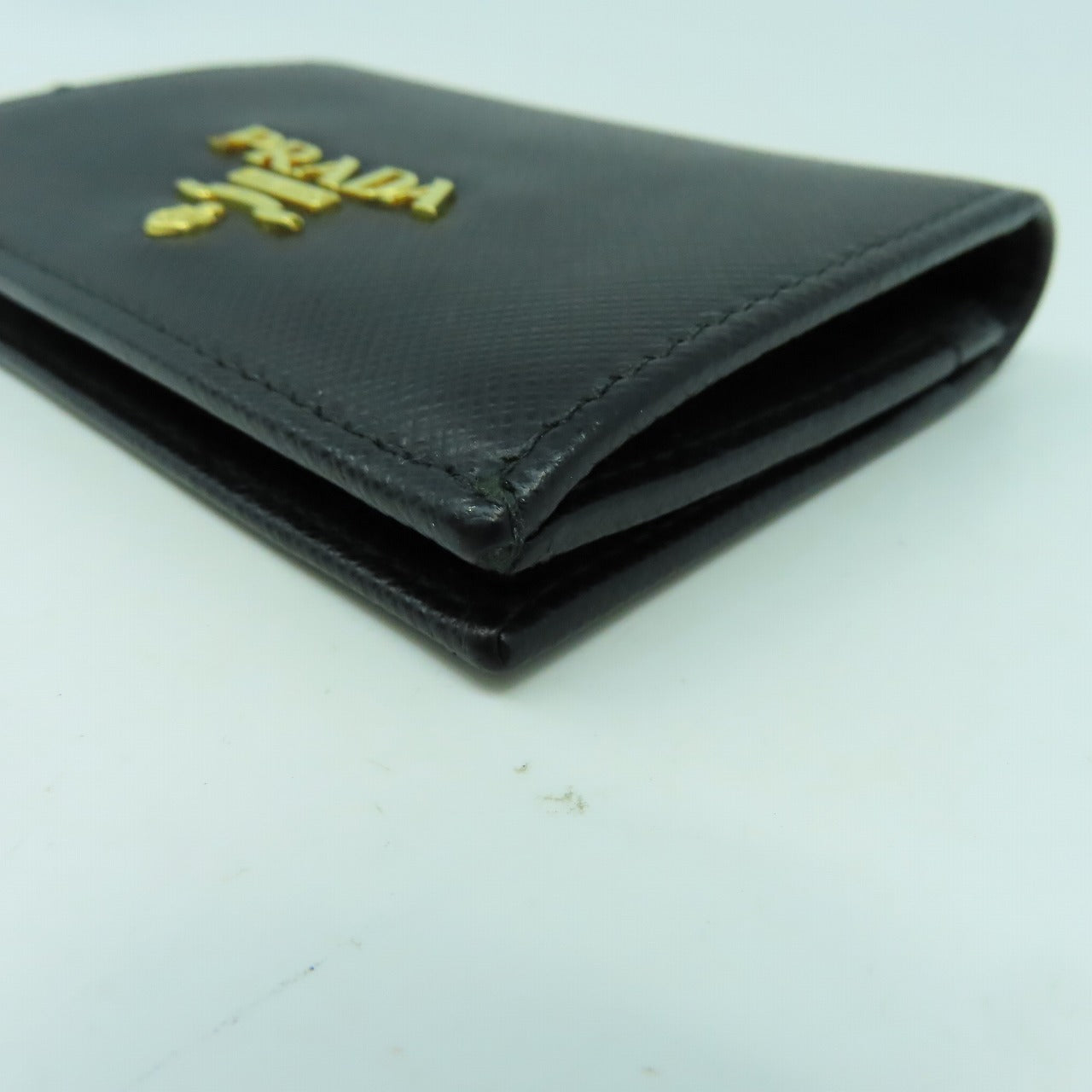 PRADA 牛皮皮革Card Case金扣卡片套黑色