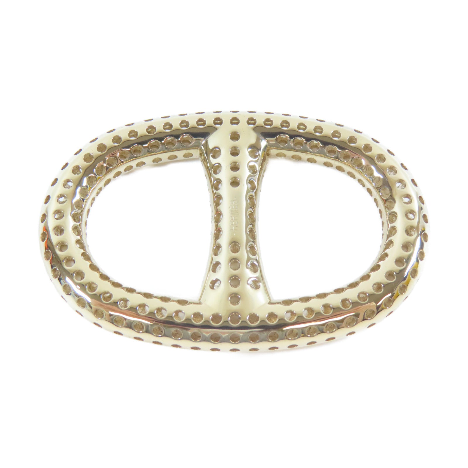 HERMES 金屬Chaine d'Ancre Perforee Scarf Ring絲巾扣金色