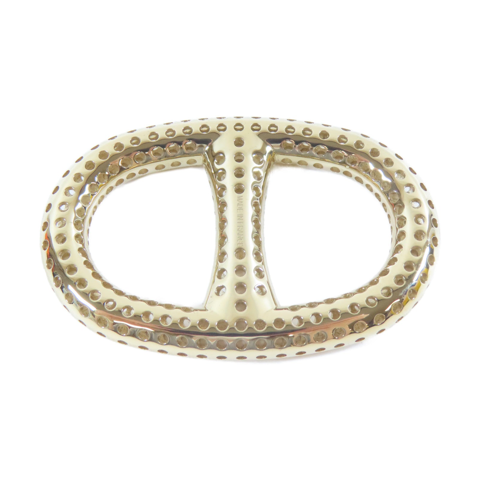HERMES 金屬Chaine d'Ancre Perforee Scarf Ring絲巾扣金色