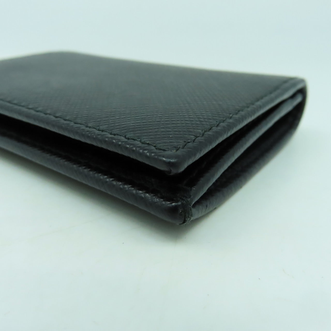 PRADA 牛皮皮革Card Case金扣卡片套黑色