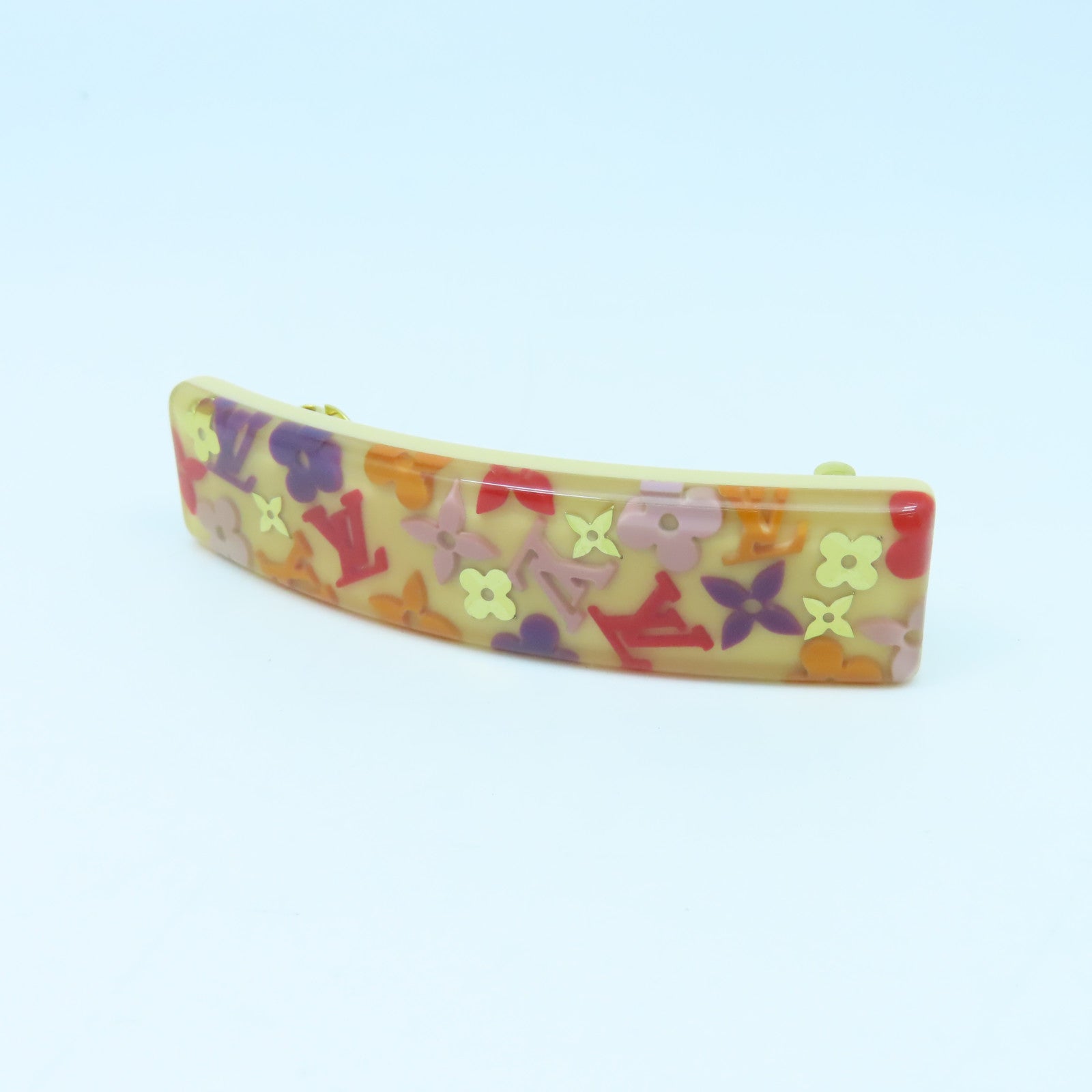 LOUIS VUITTON PVC Hair Clip金扣髮夾橙色/彩色