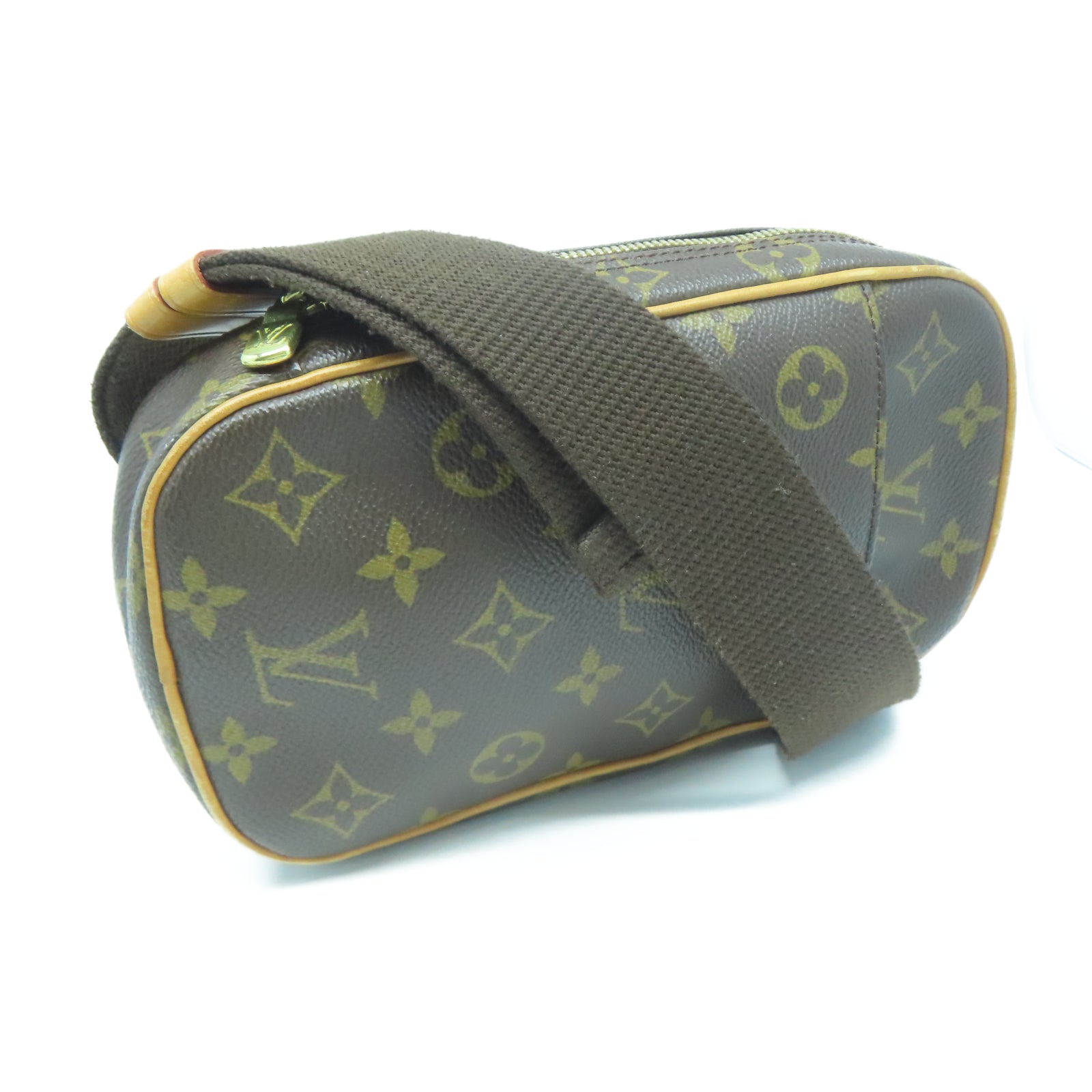 LOUIS VUITTON Monogram Pochette Gange金扣胸包棕色