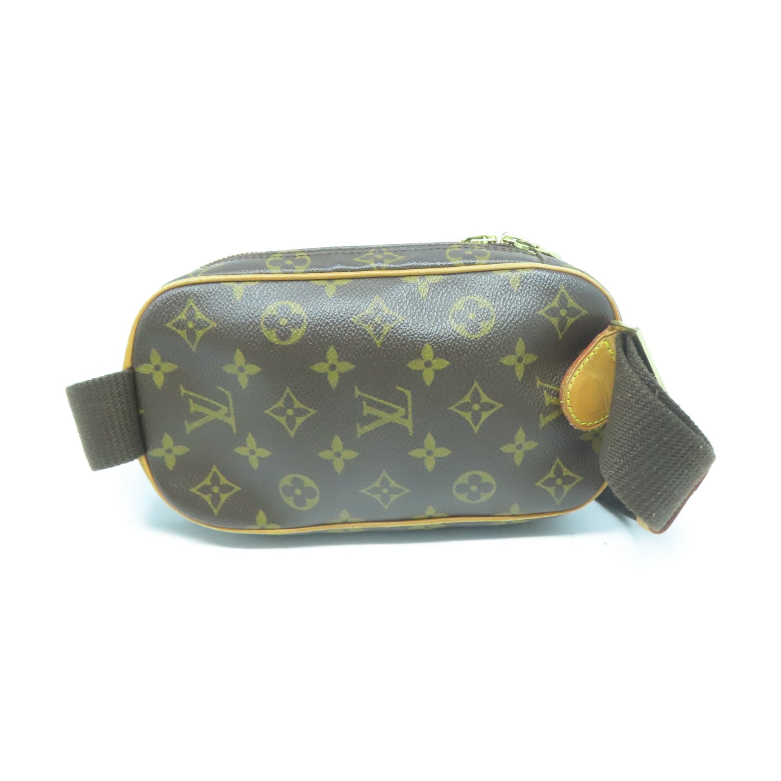LOUIS VUITTON Monogram Pochette Gange金扣胸包棕色