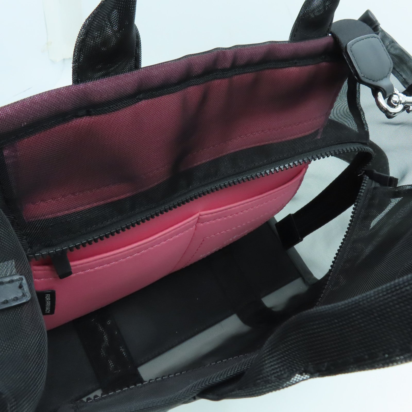 MARC JACOBS 2way Shoulder Bag Silver Buckle Handle Shoulder Bag Black Pink