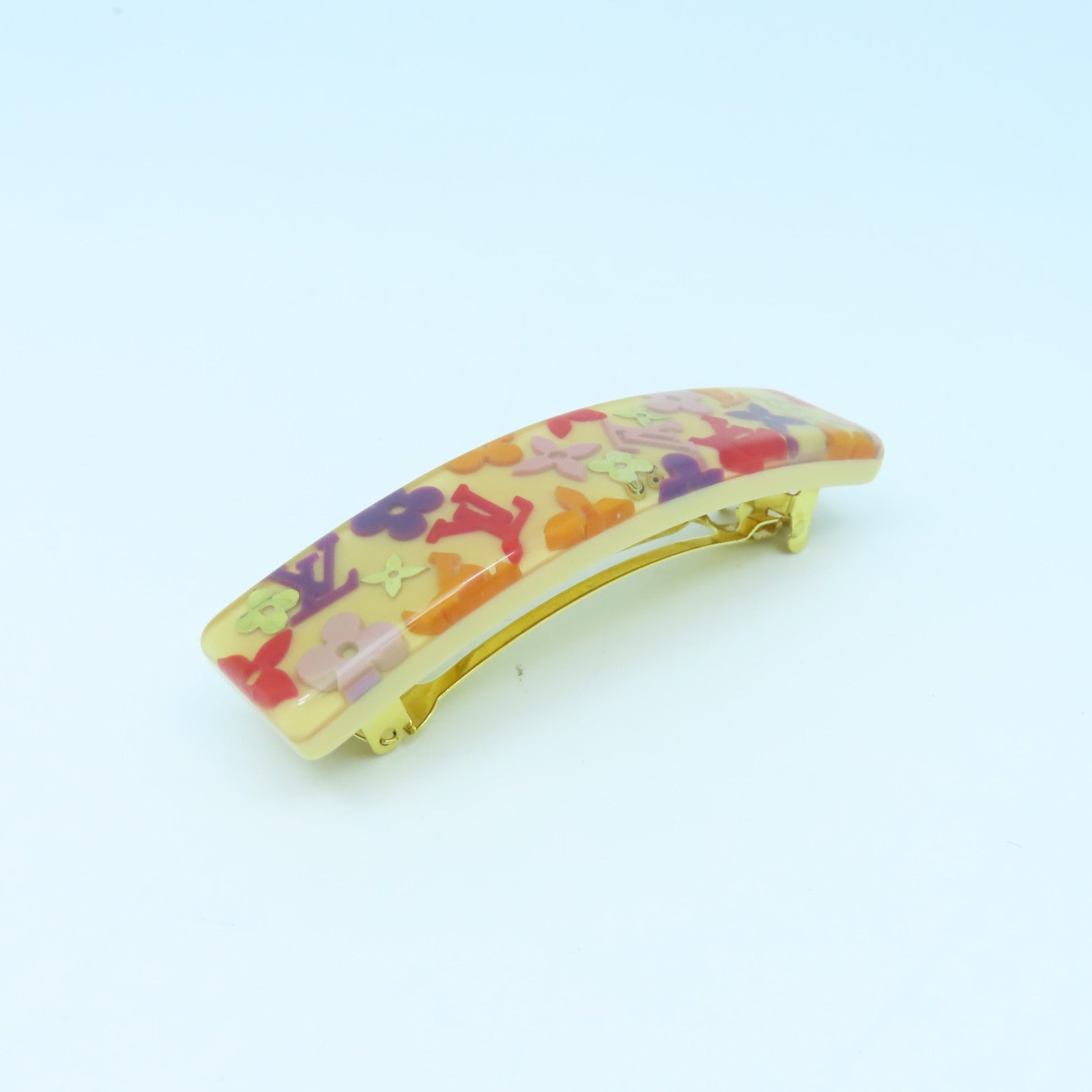 LOUIS VUITTON PVC Hair Clip金扣髮夾橙色/彩色