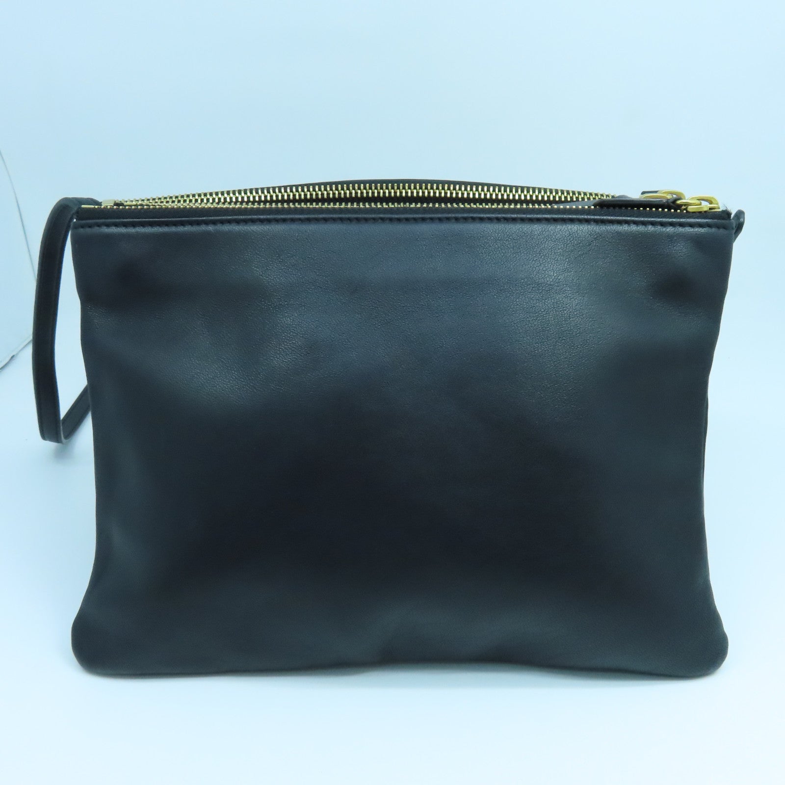 CELINE 【激減優惠】牛皮皮革Shoulder Pouch金扣肩背袋黑色
