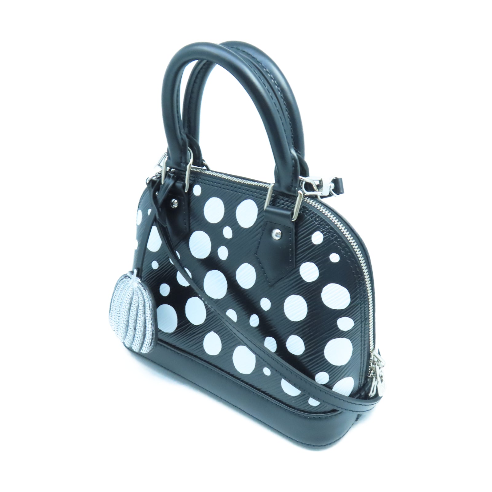 LOUIS VUITTON Epi皮革YK Alma BB銀扣手挽肩背兩用袋黑色/白色