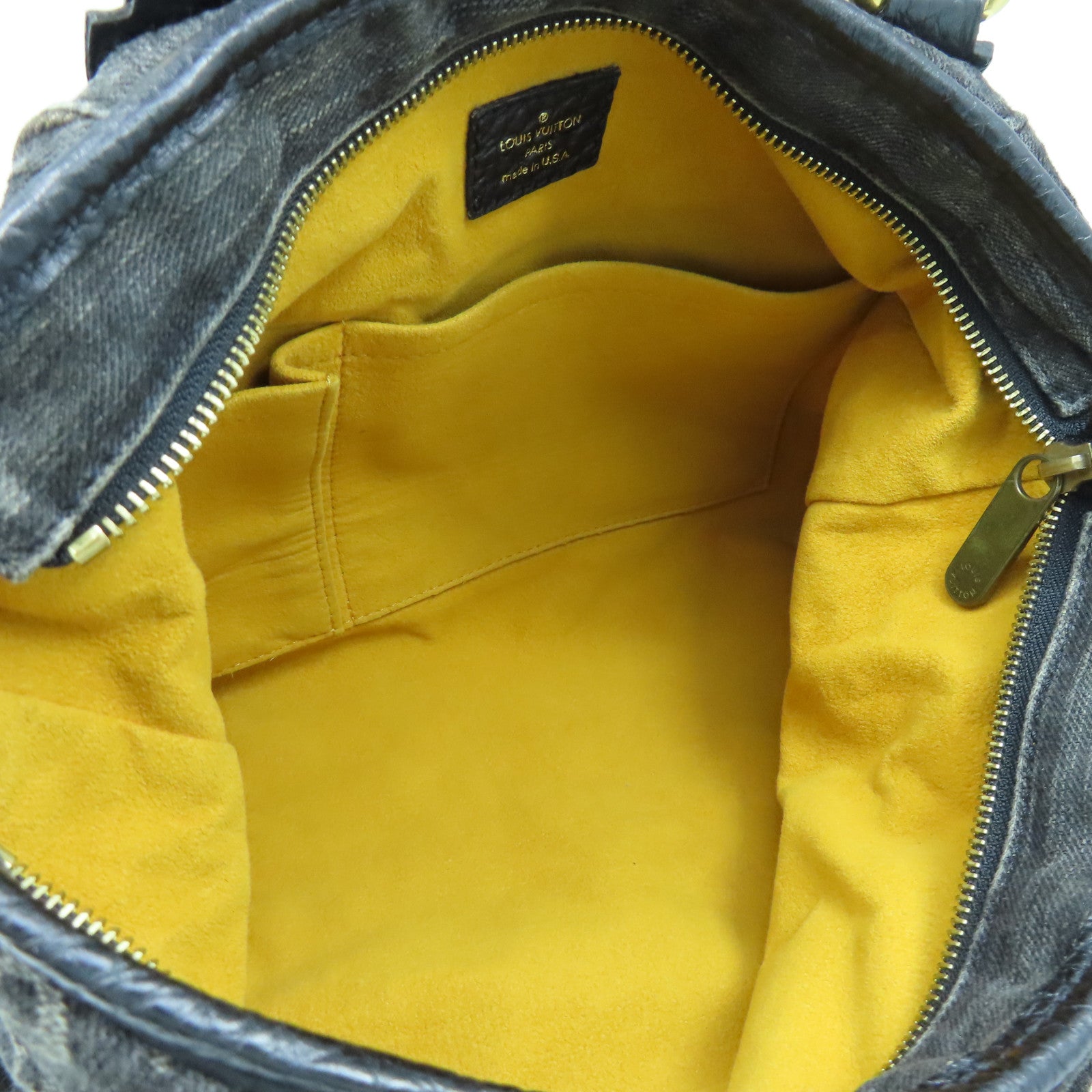 LOUIS VUITTON Monogram Denim Neo Cabby GM金扣手挽肩背兩用袋黑色