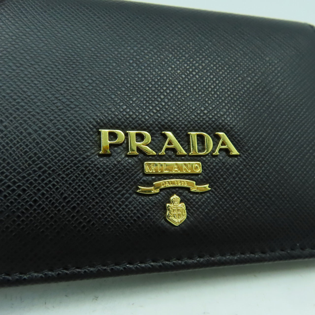 PRADA 牛皮皮革Card Case金扣卡片套黑色