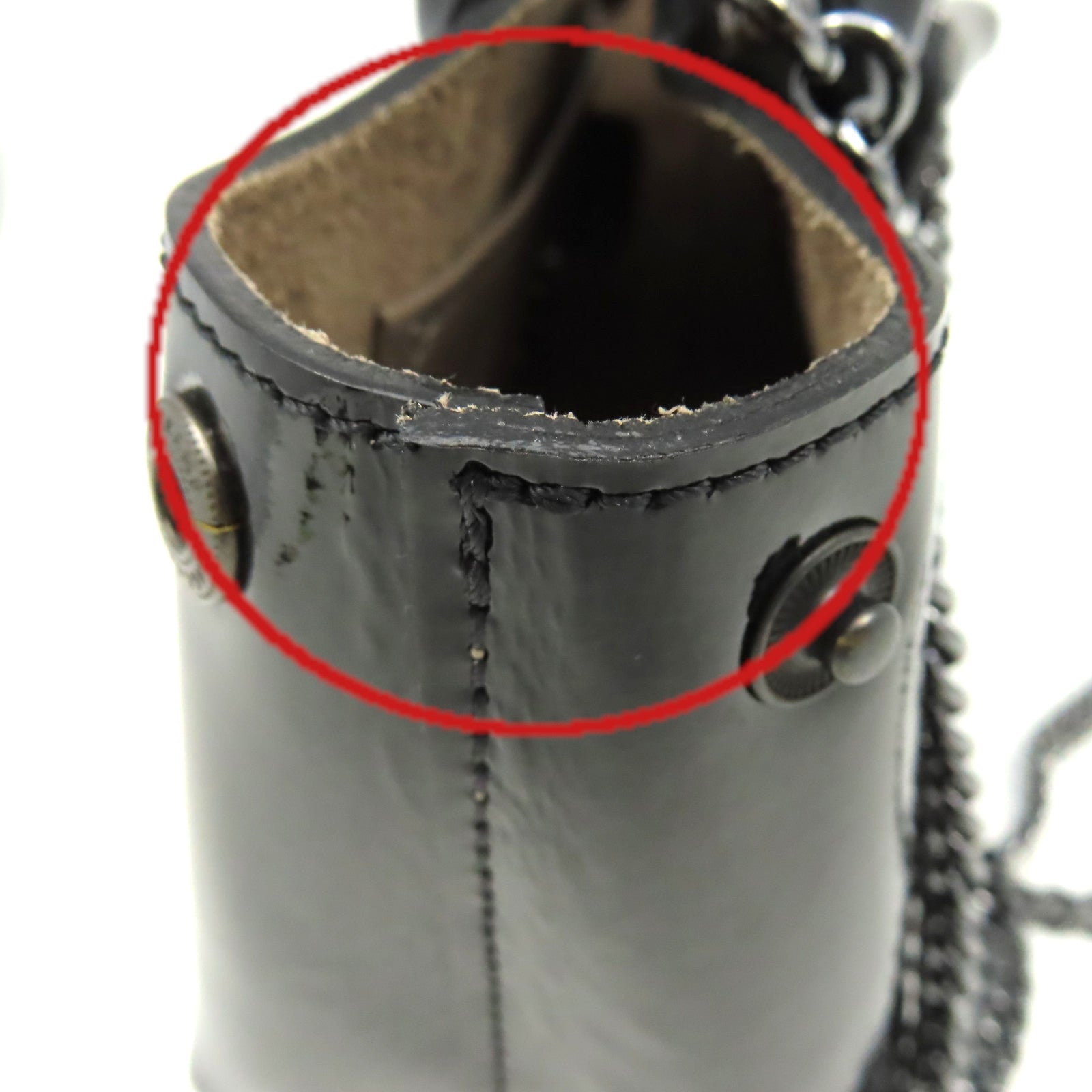 Longchamp 漆皮皮革2Way Shoulder Bag鏈帶手挽肩背兩用袋黑色