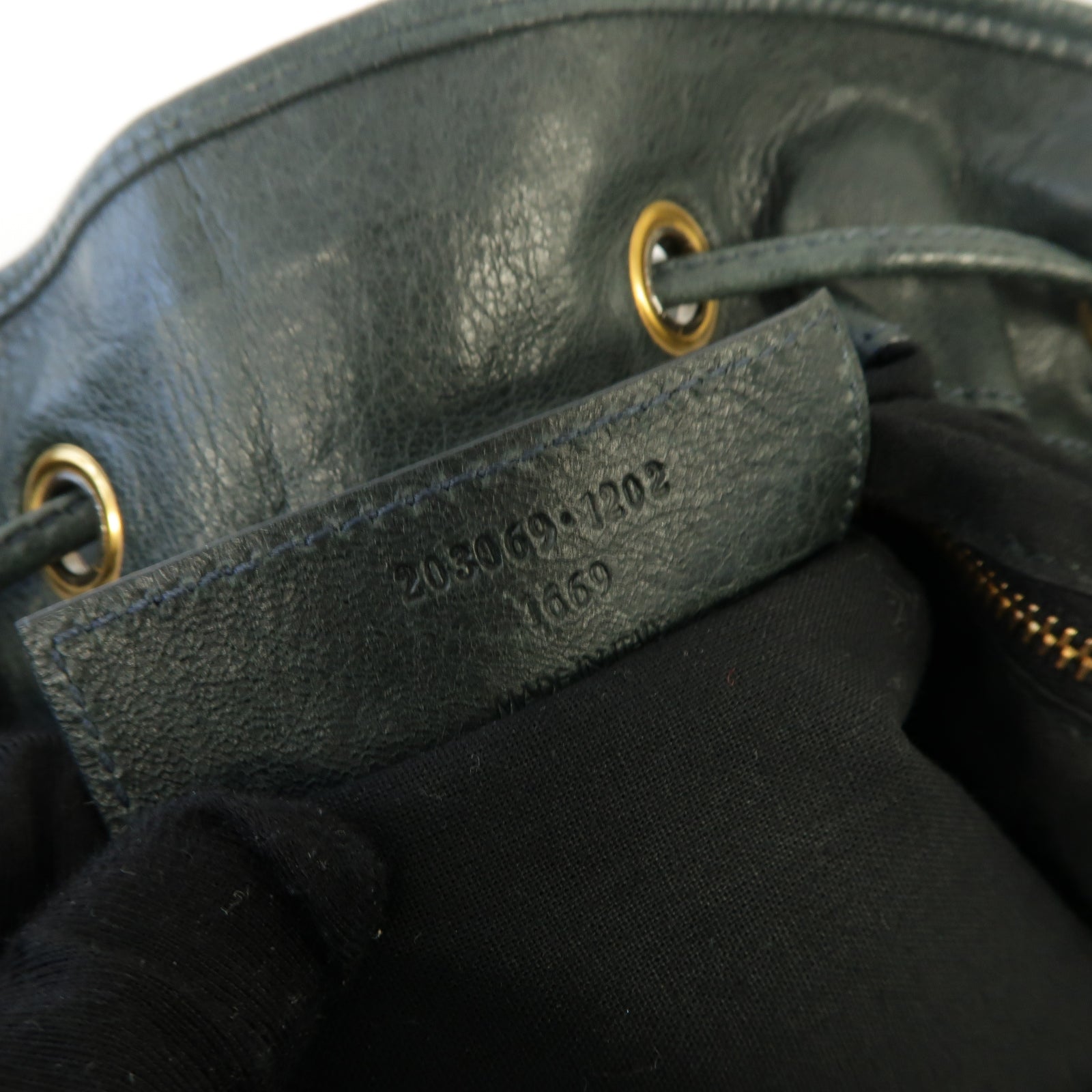 BALENCIAGA 皮革Giant Pom Pom金扣手挽肩背兩用袋深綠色