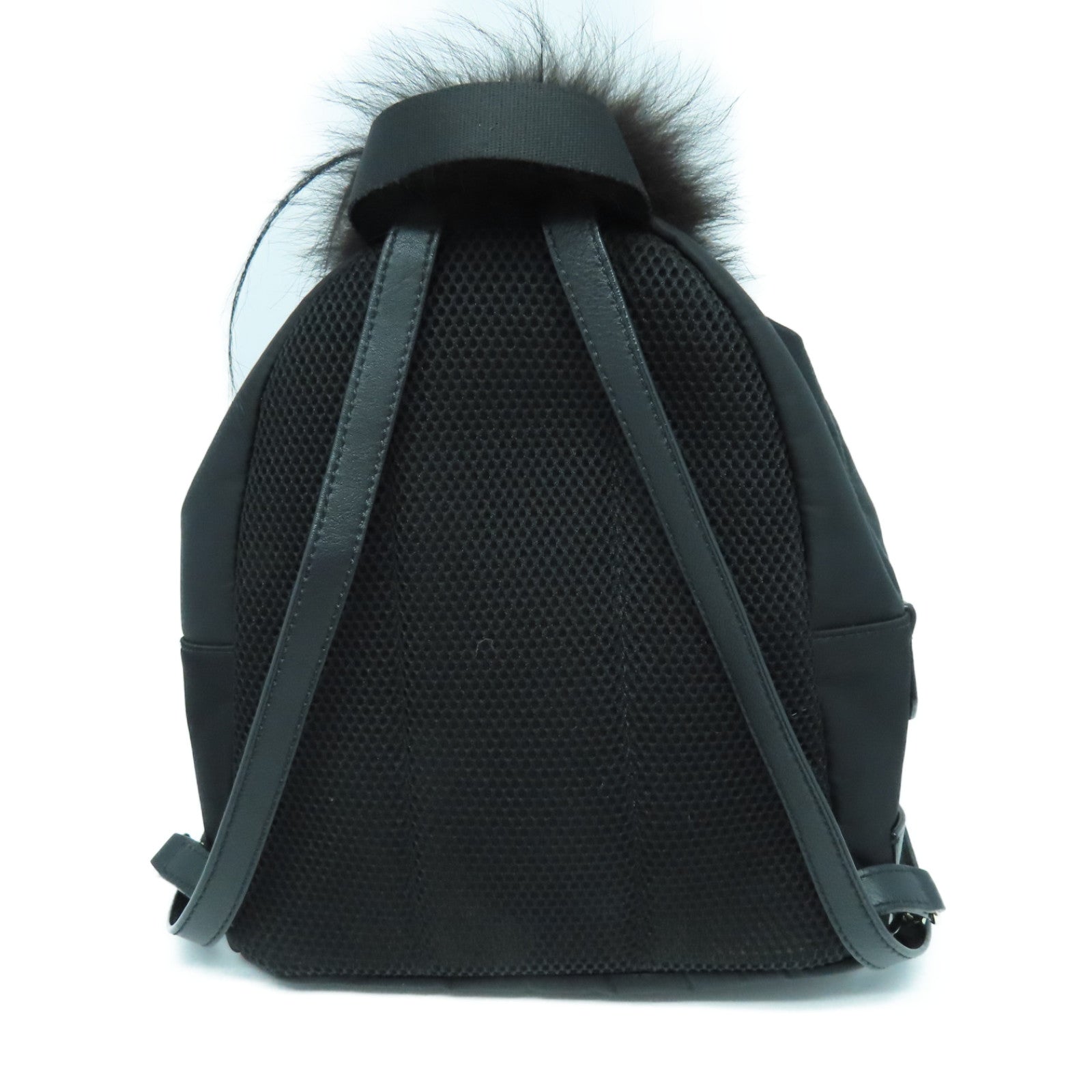 FENDI 尼龍Backpack銀扣背包黑色
