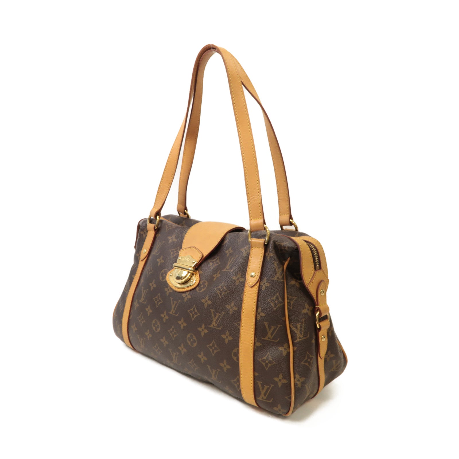 LOUIS VUITTON Monogram Stresa PM金扣肩背袋啡色