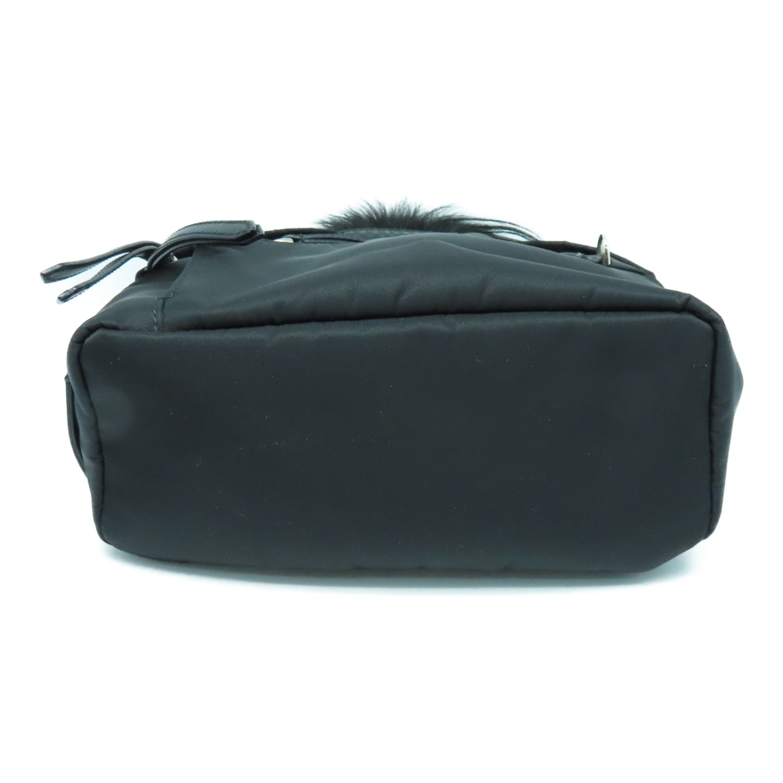 FENDI 尼龍Backpack銀扣背包黑色