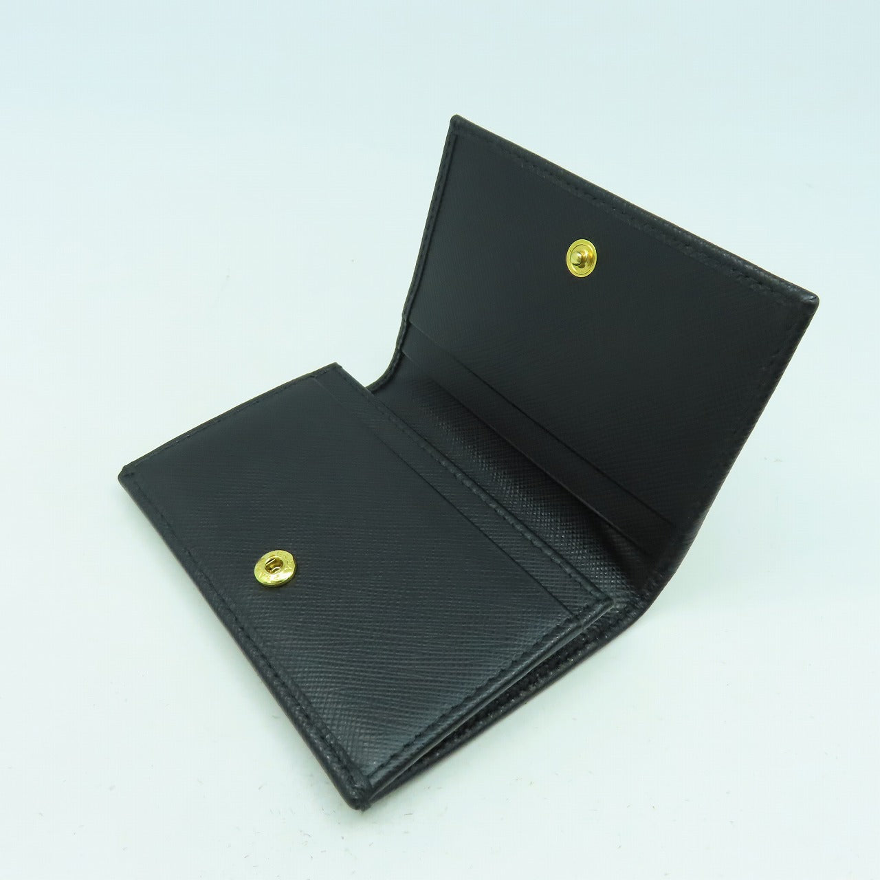 PRADA 牛皮皮革Card Case金扣卡片套黑色