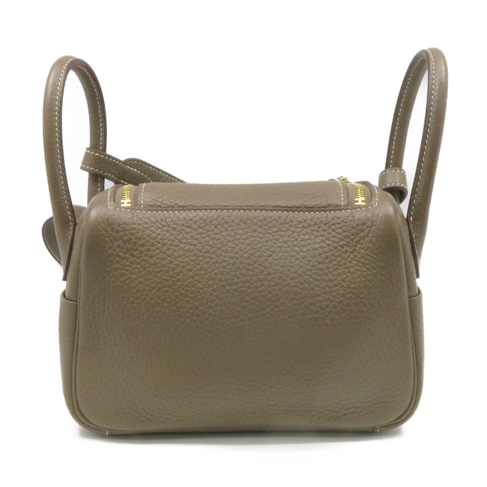 HERMES Clemence皮革Mini Lindy Shoulder Bag金扣肩背袋toupe啡色