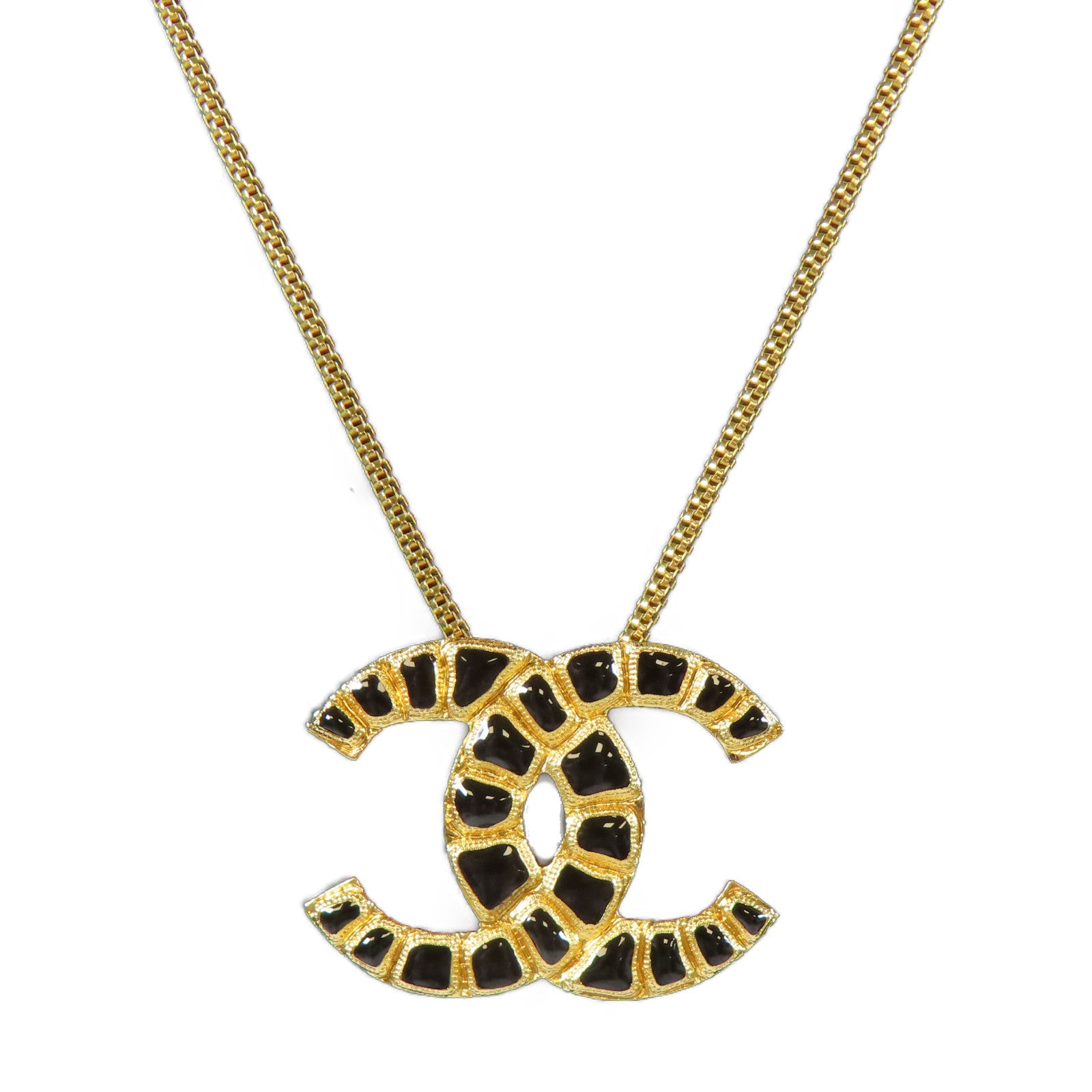 CHANEL 金屬Necklace項鍊金色/黑色