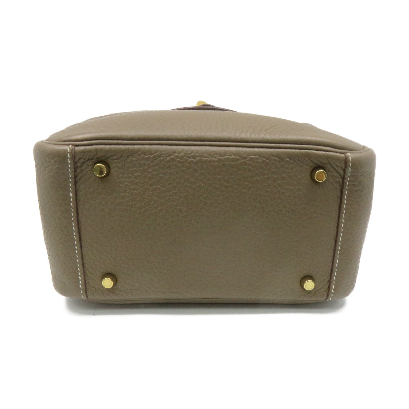 HERMES Clemence皮革Mini Lindy Shoulder Bag金扣肩背袋toupe啡色