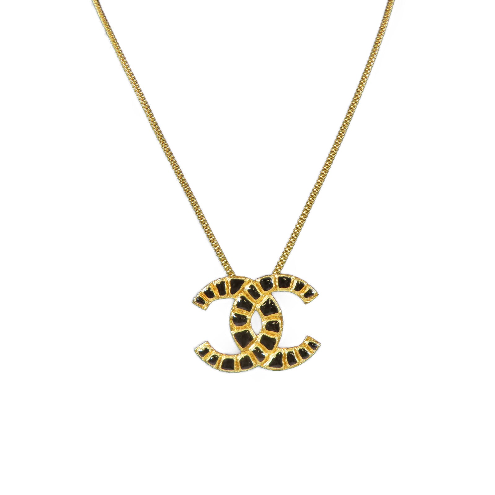 CHANEL 金屬Necklace項鍊金色/黑色