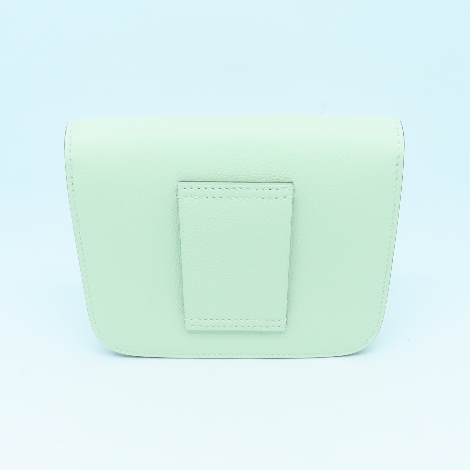 HERMES Evercolour皮革Constance Slim银扣腰包Vert Fizz绿色