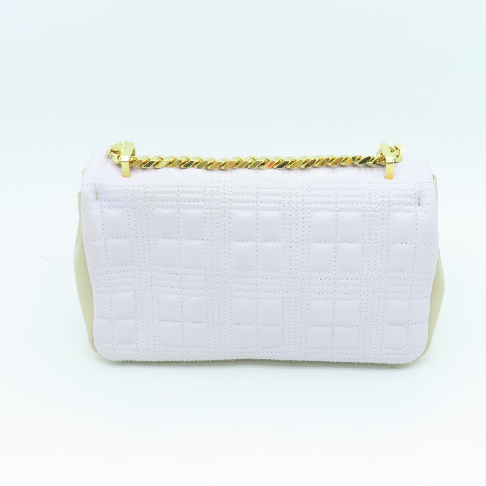 BURBERRY Sheepskin Leather Small Lola Bag Gold Buckle Purple/Beige