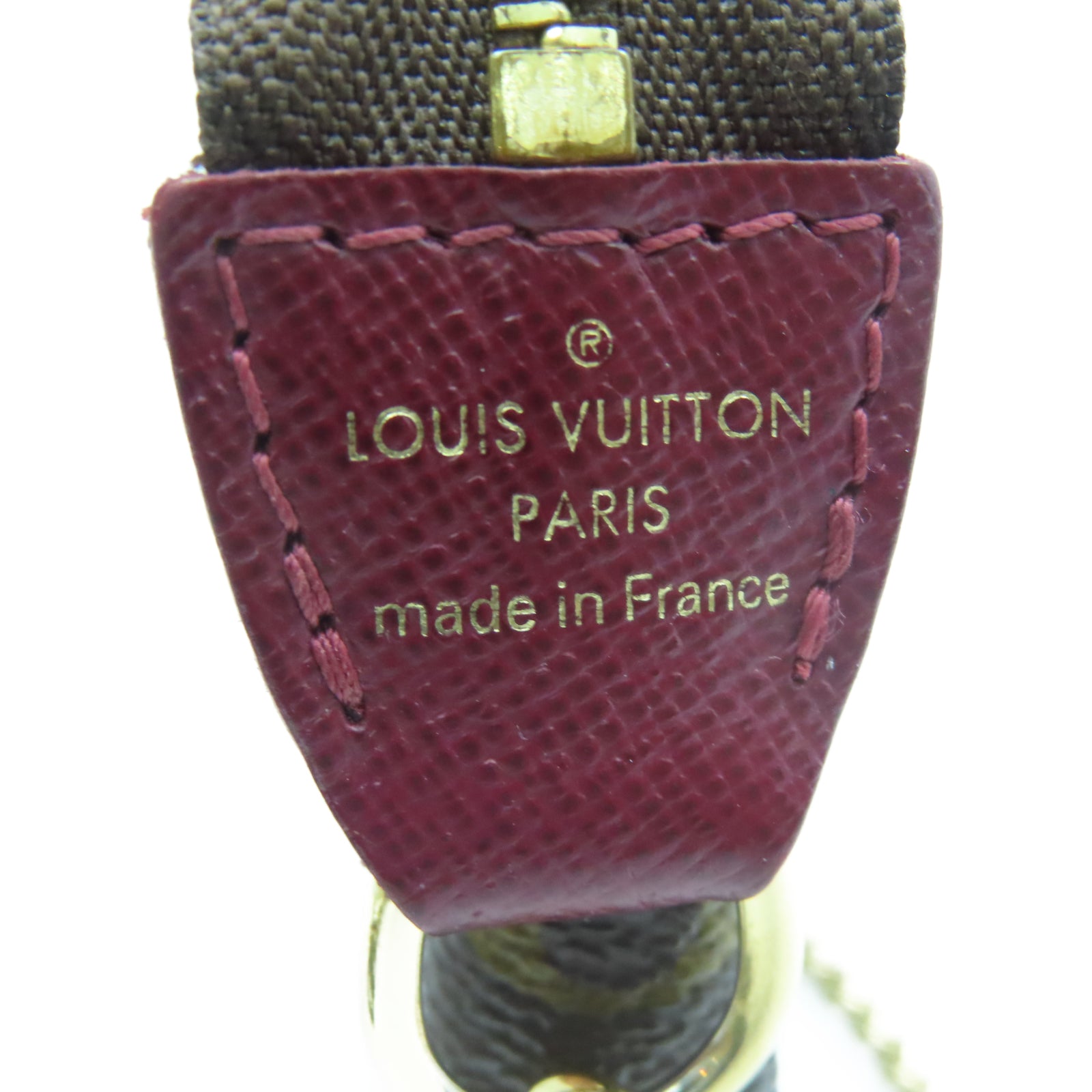 LOUIS VUITTON Monogram Pochette Accessories Pouch金扣鏈帶肩背袋棕色