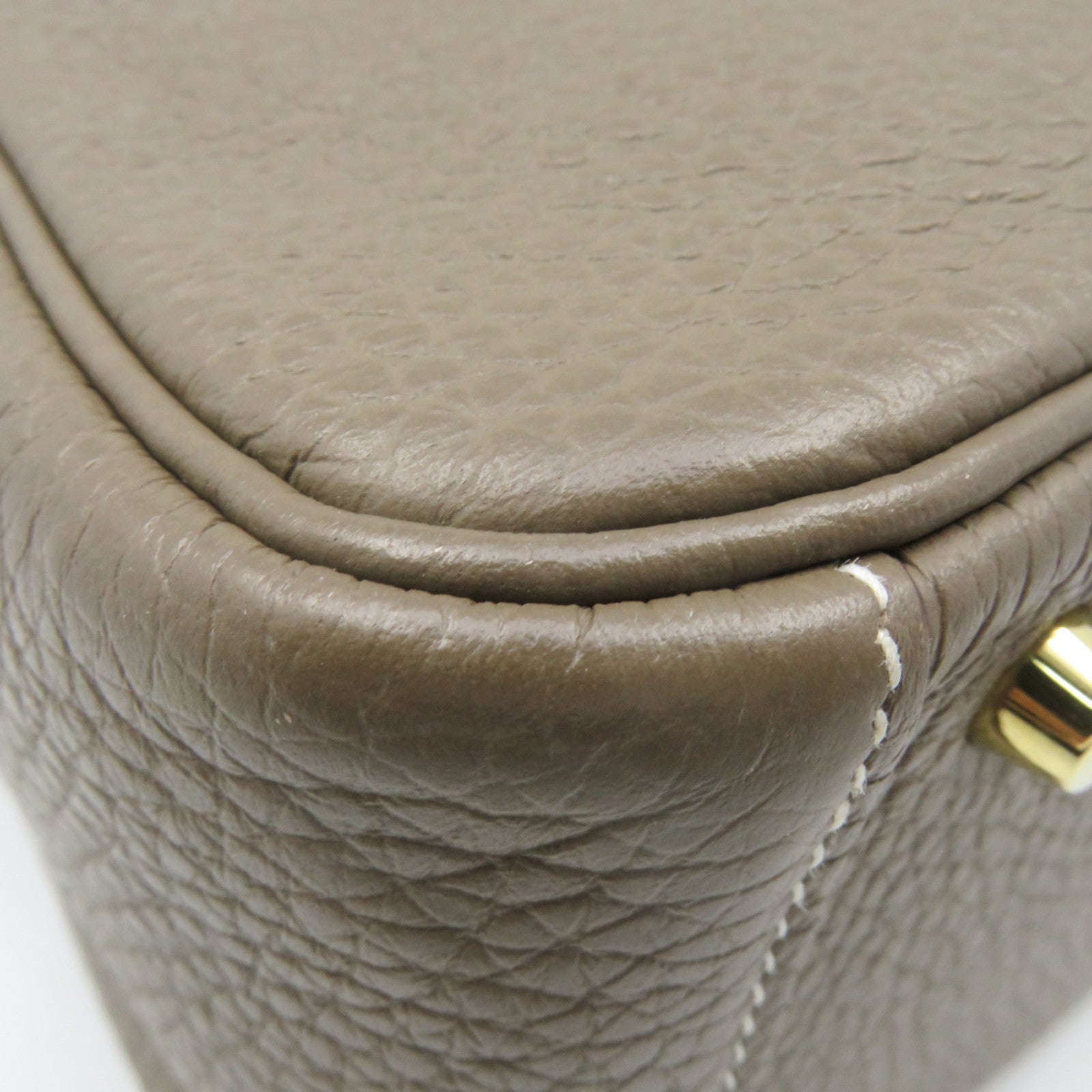 HERMES Clemence皮革Mini Lindy Shoulder Bag金扣肩背袋toupe啡色