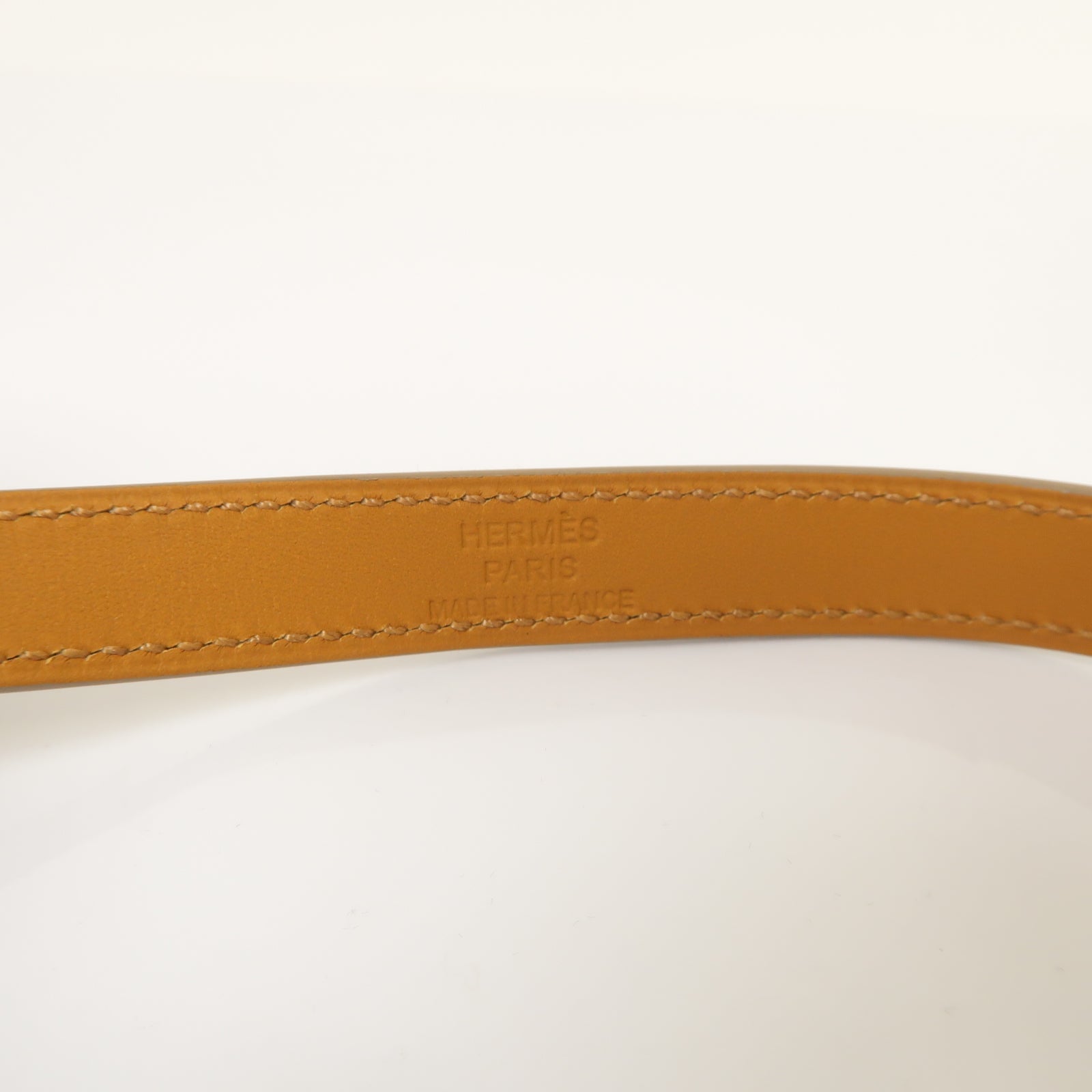 HERMES Swift皮革Kelly Double Tour銀扣手鐲米色