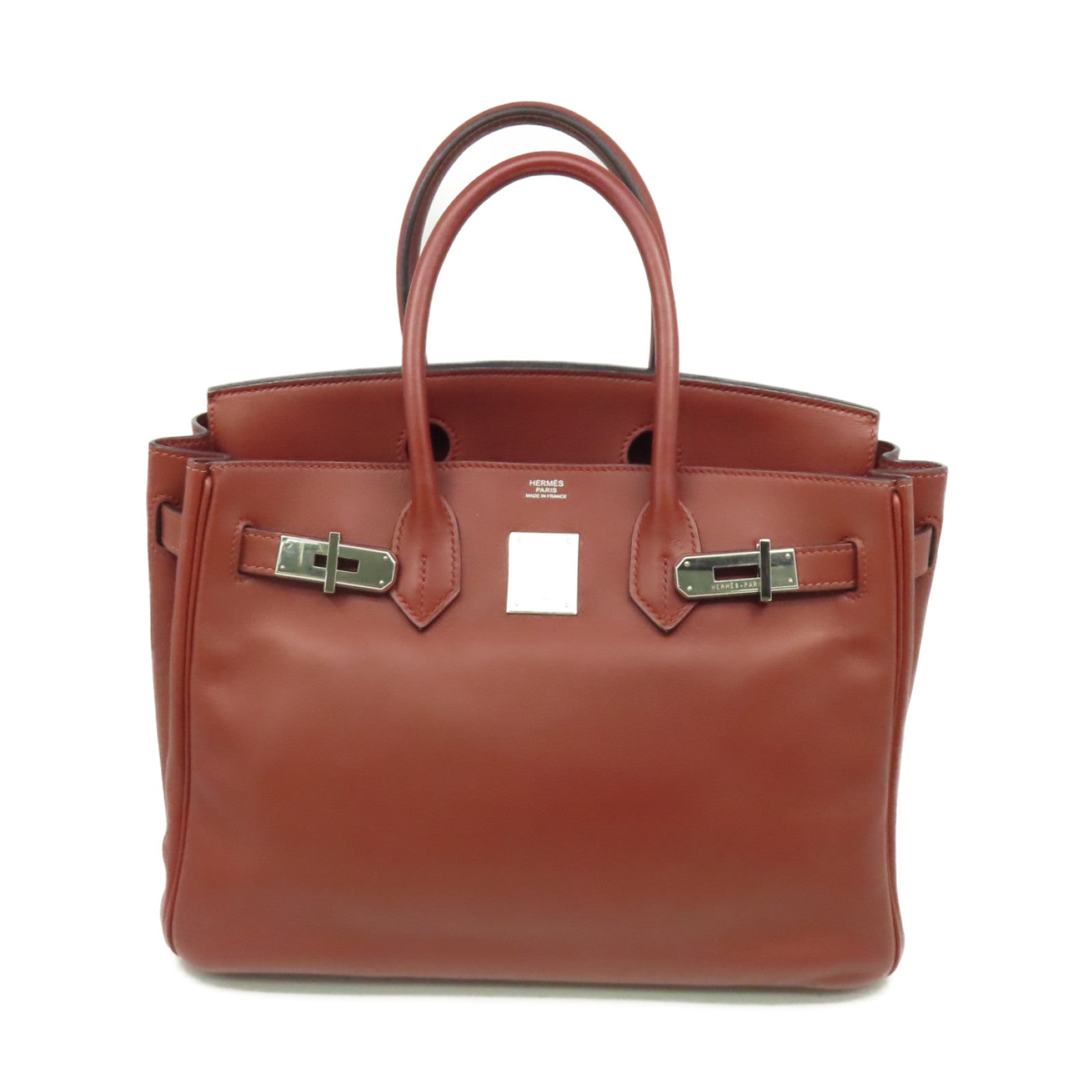 HERMES Swift皮革Birkin 30銀扣手挽袋Rouge H愛馬仕紅色