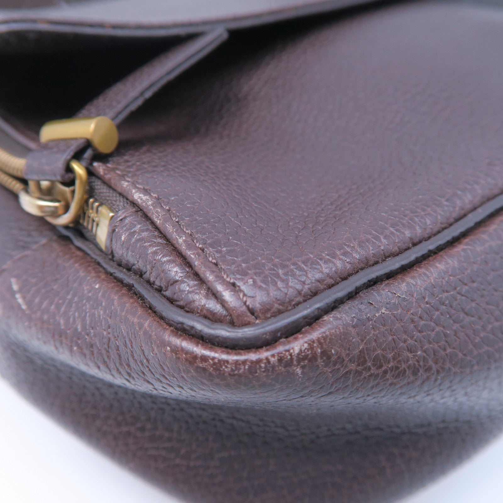 Michael Kors 牛皮皮革Messenger Bag金扣肩背袋棕色