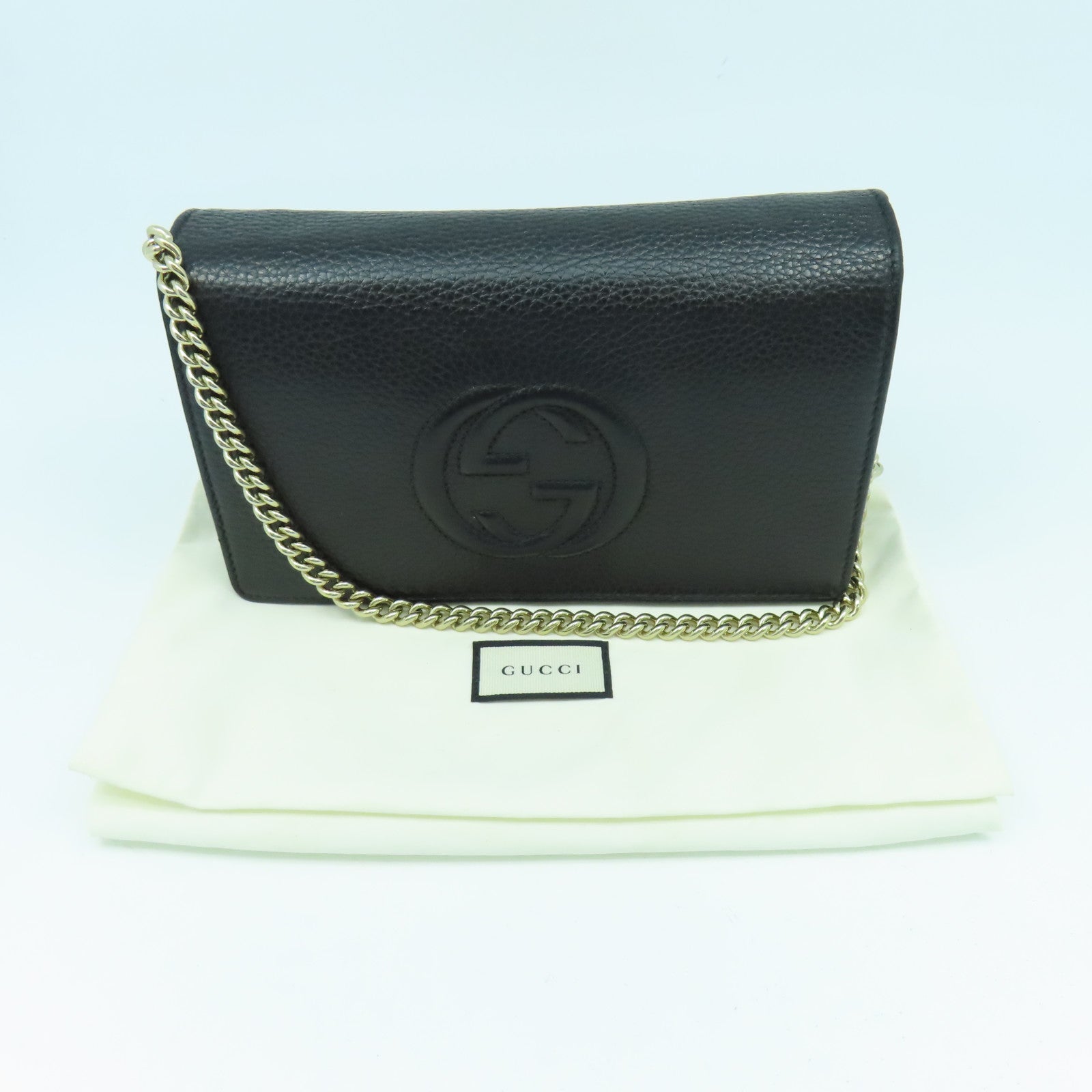 GUCCI 牛皮皮革Shoulder Bag金扣肩背袋黑色