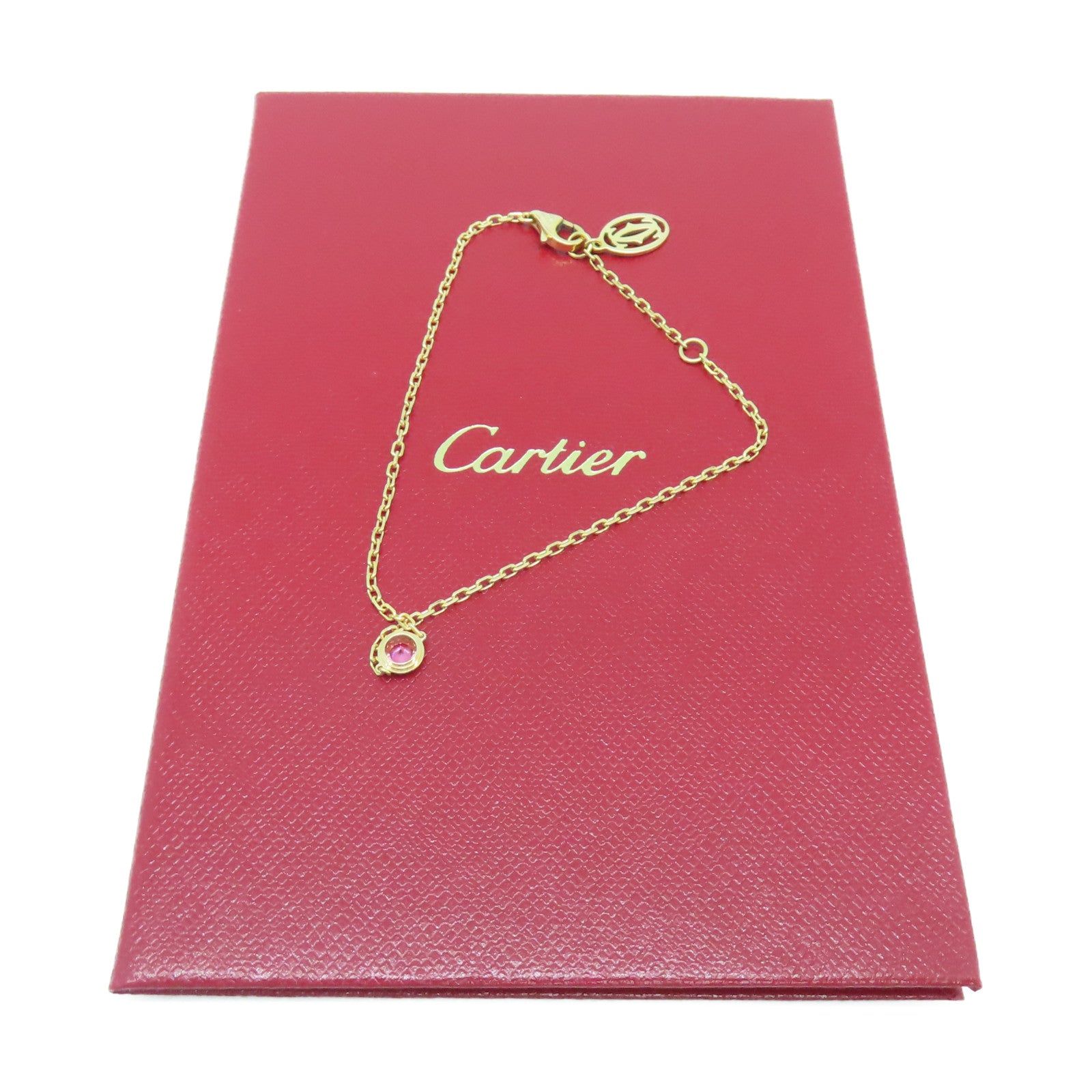 CARTIER 18K Rose Gold Damour Bracelet Pink Sapphire Pink Sapphire Bracelet
