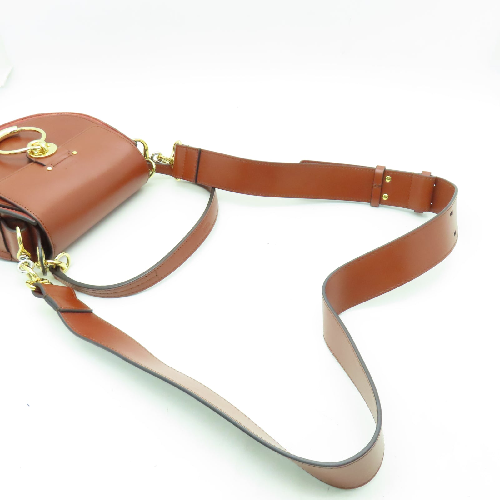 Chloe 牛皮皮革2 Way Shoulder金扣手挽肩背兩用袋棕色