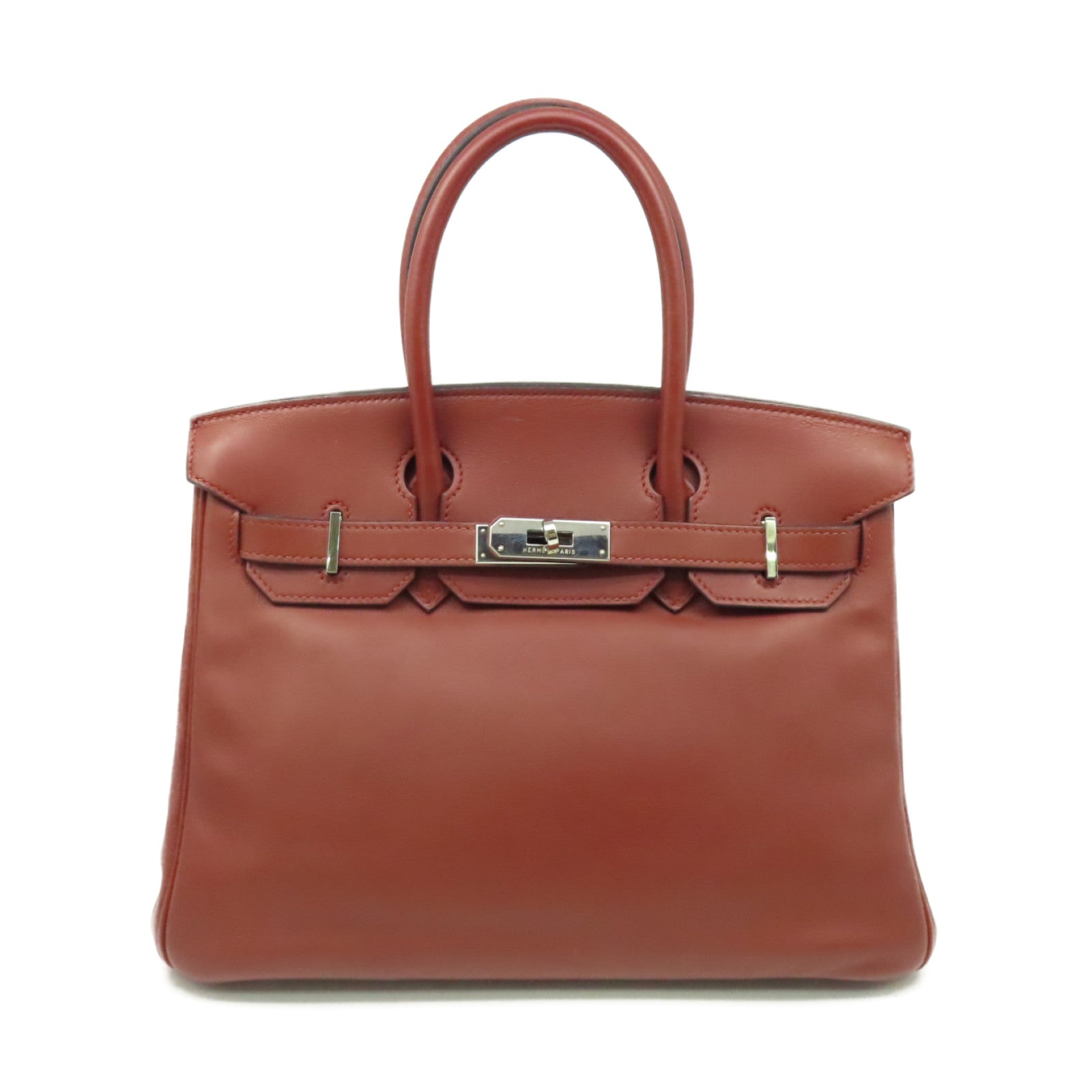 HERMES Swift皮革Birkin 30銀扣手挽袋Rouge H愛馬仕紅色