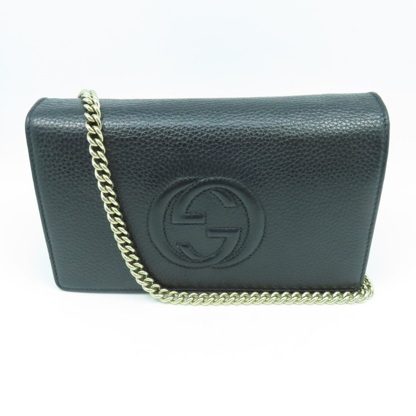 GUCCI 牛皮皮革Shoulder Bag金扣肩背袋黑色