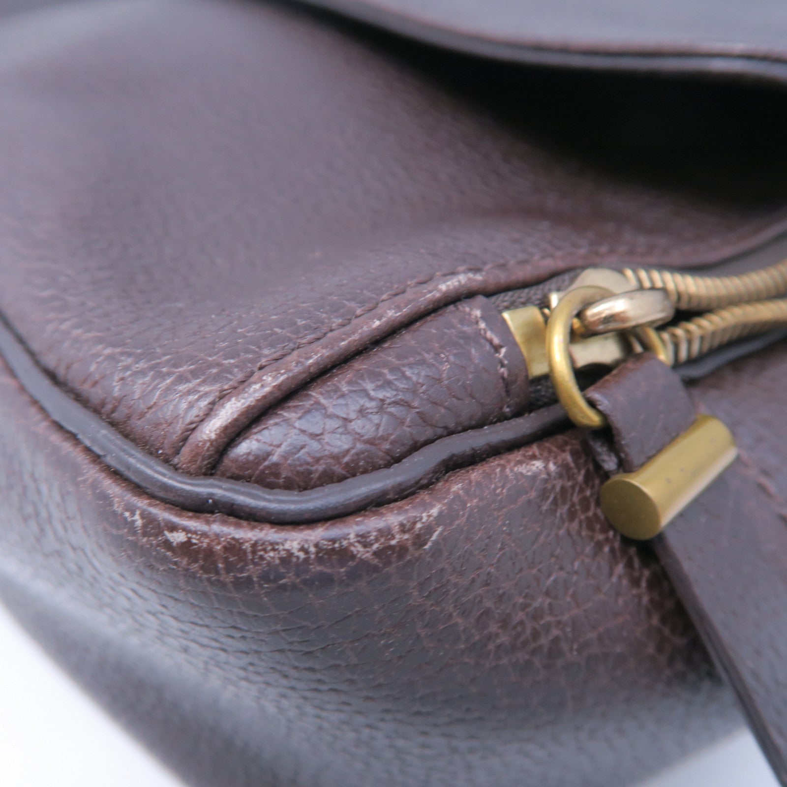 Michael Kors 牛皮皮革Messenger Bag金扣肩背袋棕色