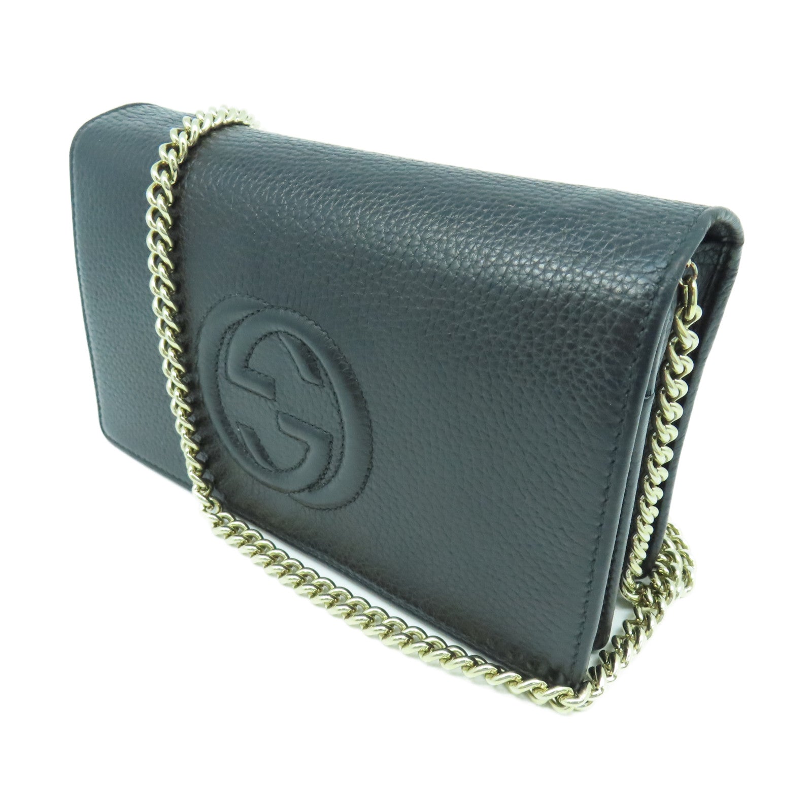 GUCCI 牛皮皮革Shoulder Bag金扣肩背袋黑色
