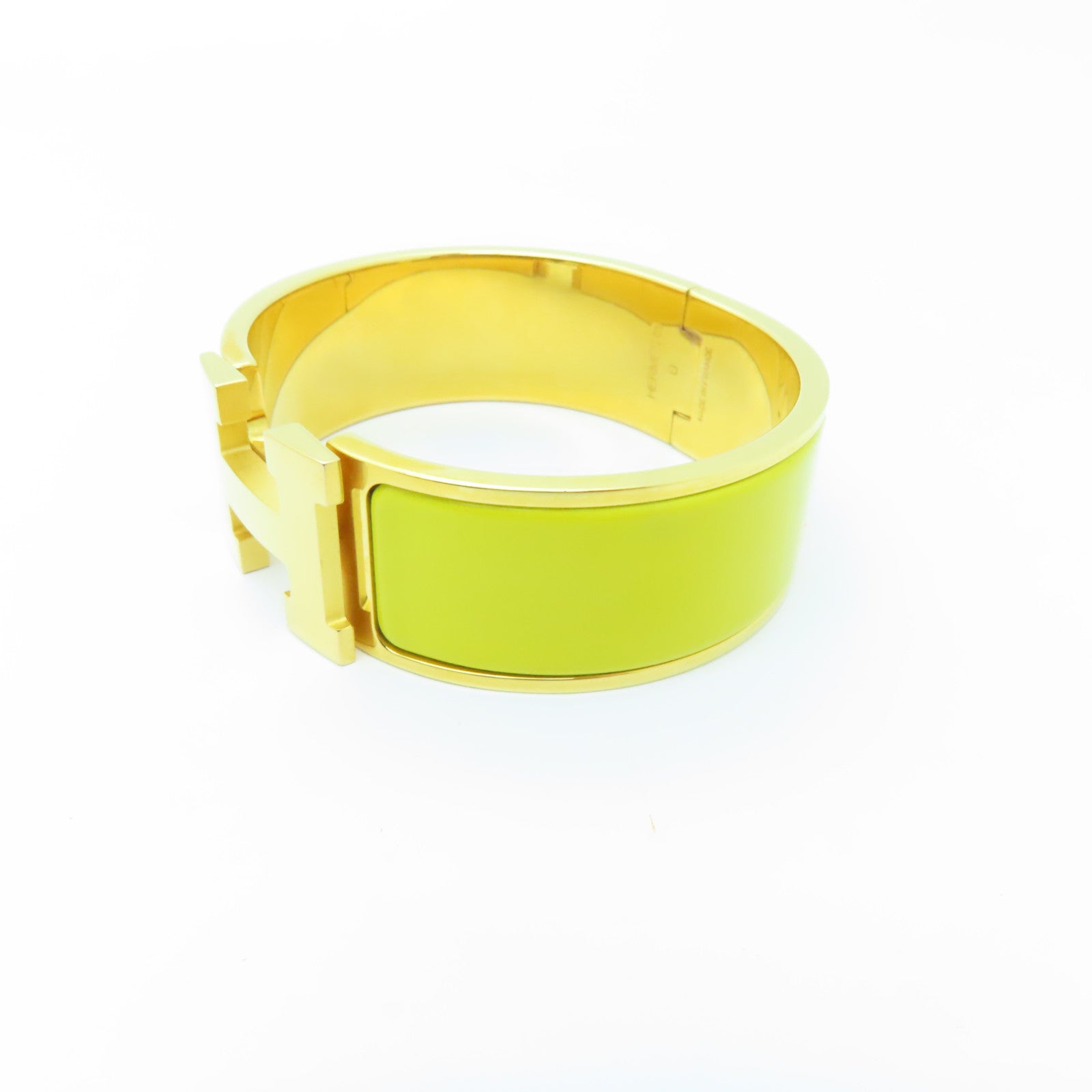 HERMES 金屬Clic-Clac GM金扣手鐲黃色