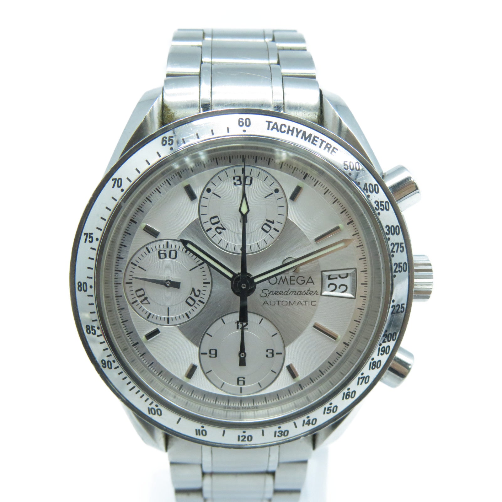 OMEGA Speedmaster不銹鋼自動機芯手錶白色