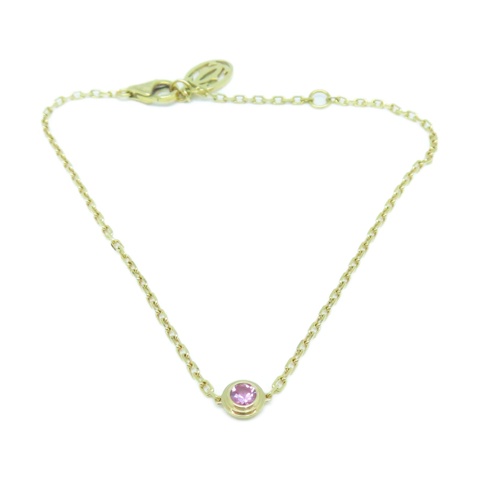 CARTIER 18K Rose Gold Damour Bracelet Pink Sapphire Pink Sapphire Bracelet