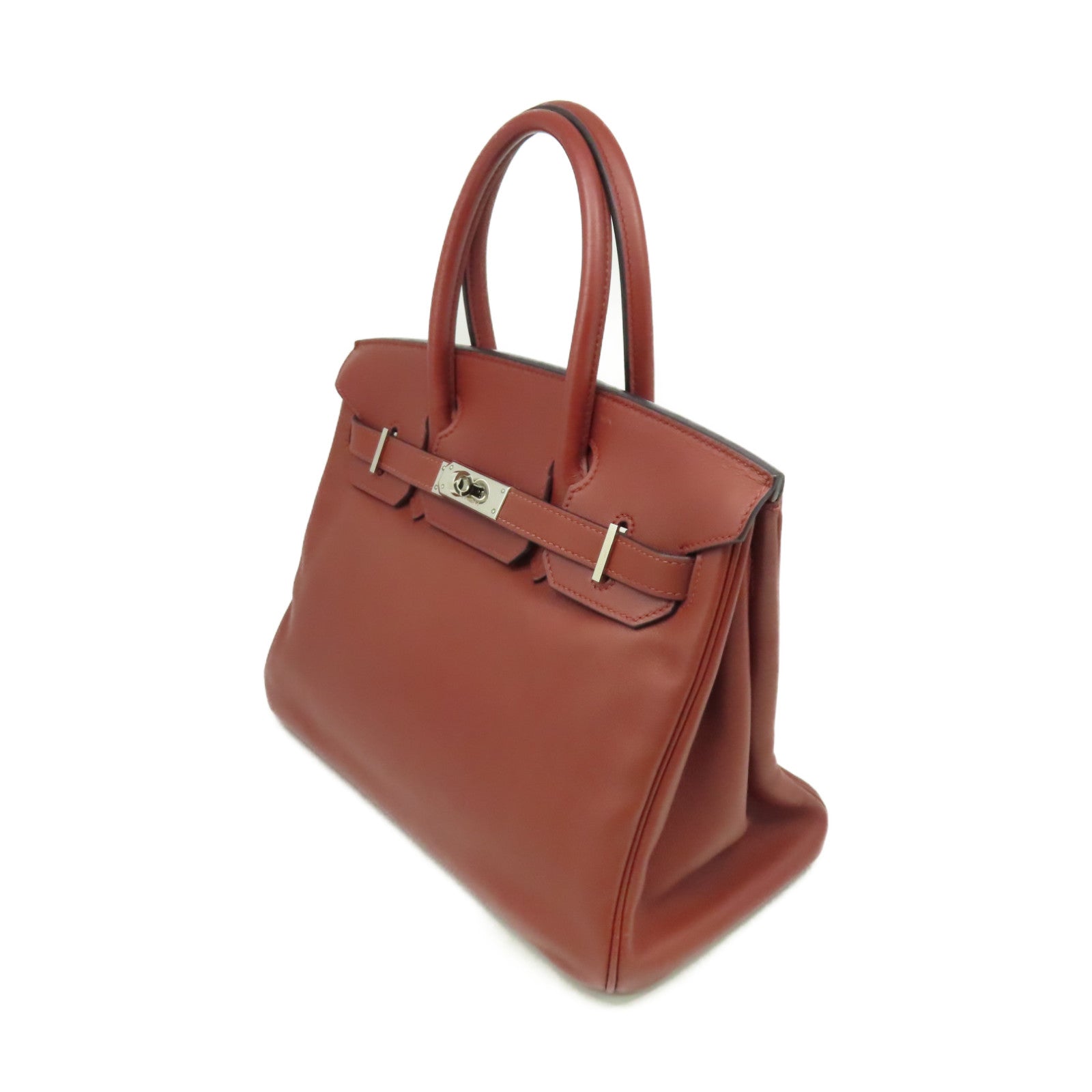 HERMES Swift皮革Birkin 30銀扣手挽袋Rouge H愛馬仕紅色
