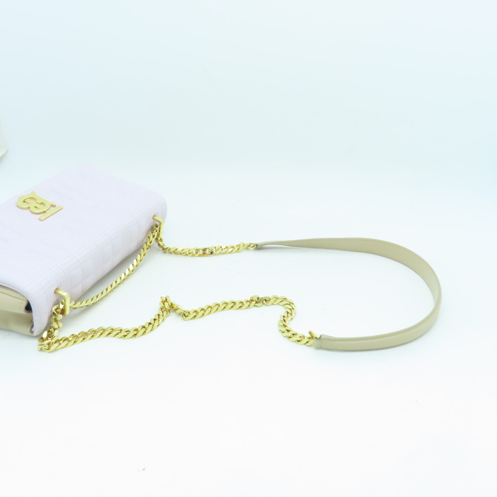 BURBERRY Sheepskin Leather Small Lola Bag Gold Buckle Purple/Beige
