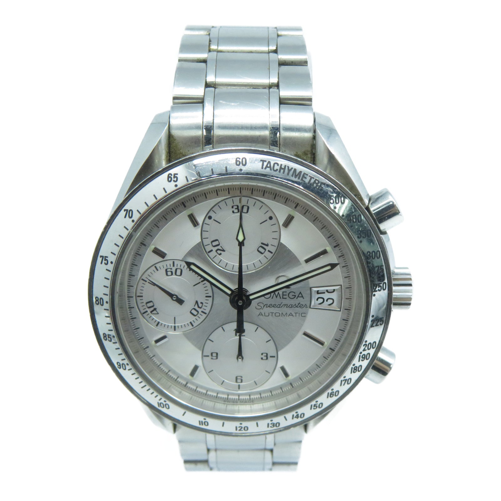 OMEGA Speedmaster不銹鋼自動機芯手錶白色