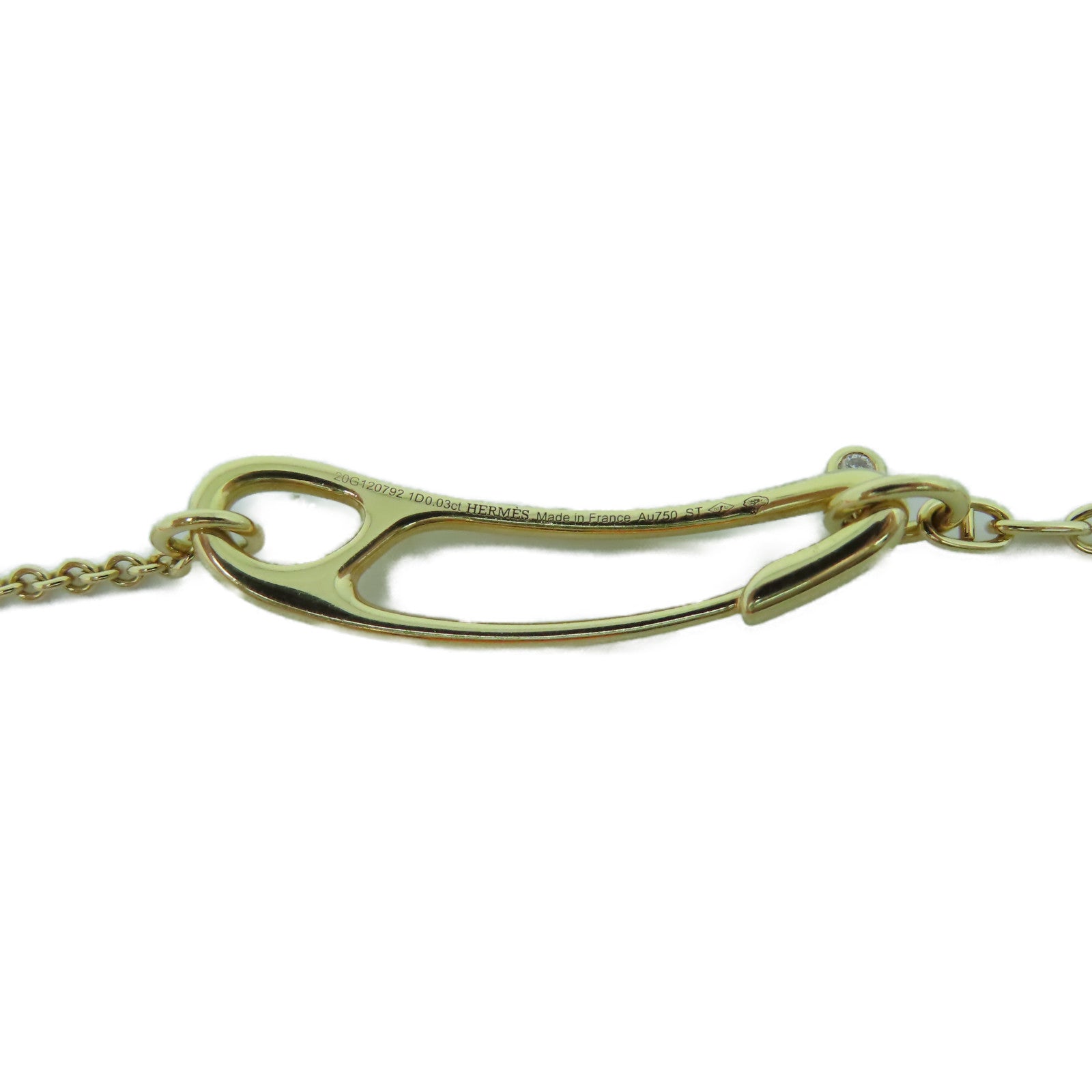 HERMES 18K玫瑰金Chaine D'Ancre Punk 0.03ct鑽石手鏈金色