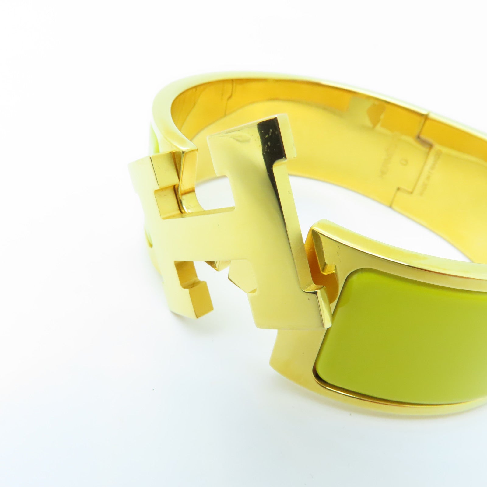 HERMES 金屬Clic-Clac GM金扣手鐲黃色