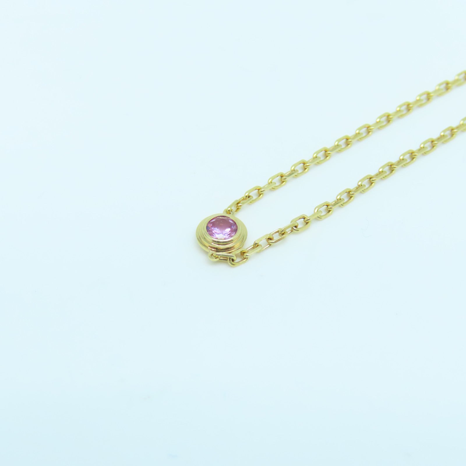 CARTIER 18K Rose Gold Damour Bracelet Pink Sapphire Pink Sapphire Bracelet