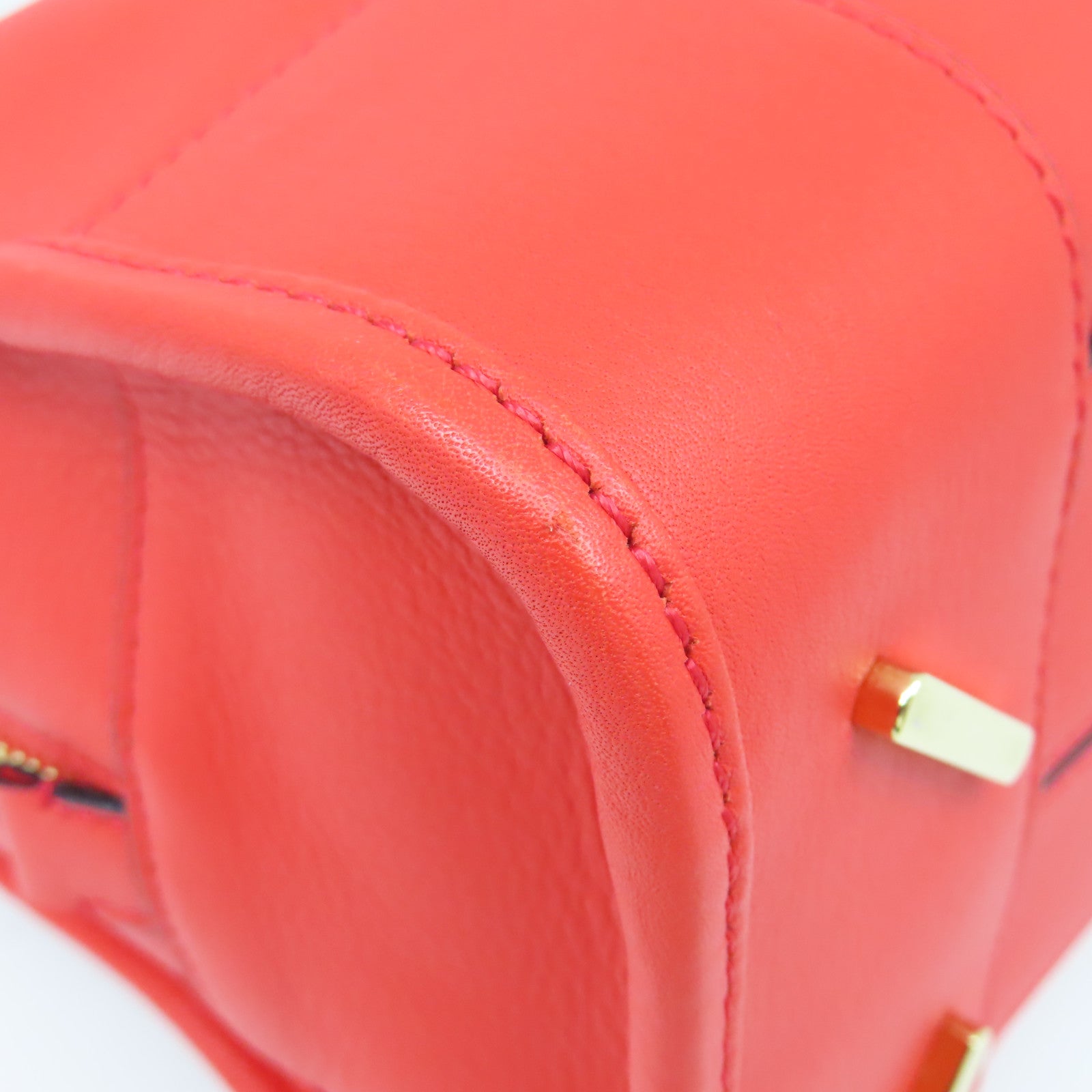LOEWE cowhide leather Amazona 28 gold buckle handle shoulder bag red