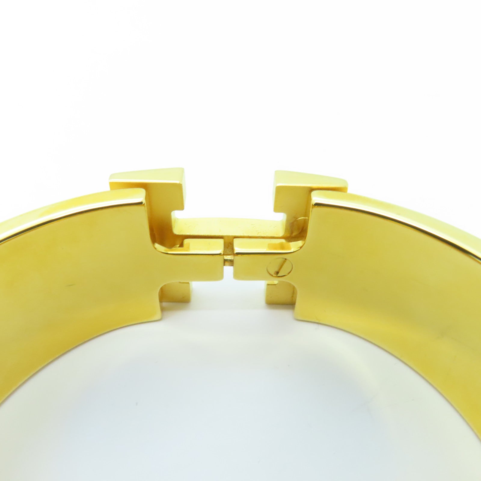 HERMES 金屬Clic-Clac GM金扣手鐲黃色